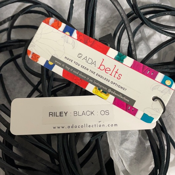 ADA Belt Riley Black Leather Boho Belt NWT - Picture 3 of 7